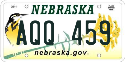 NE license plate AQQ459