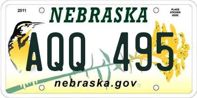 NE license plate AQQ495