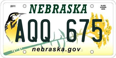 NE license plate AQQ675