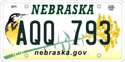 NE license plate AQQ793