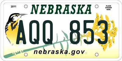 NE license plate AQQ853