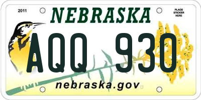 NE license plate AQQ930