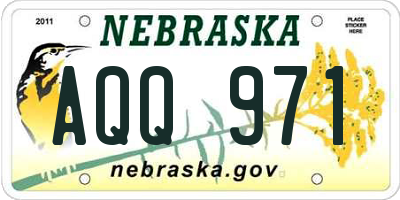 NE license plate AQQ971