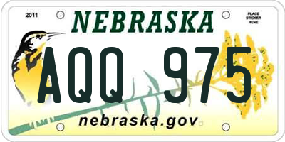 NE license plate AQQ975
