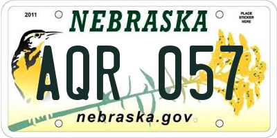 NE license plate AQR057