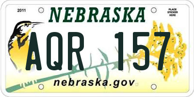 NE license plate AQR157