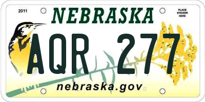 NE license plate AQR277