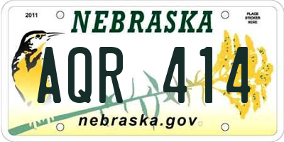 NE license plate AQR414