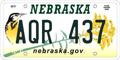 NE license plate AQR437