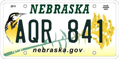NE license plate AQR841