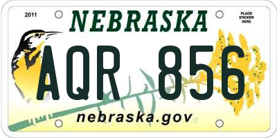 NE license plate AQR856