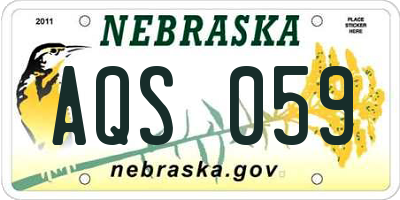 NE license plate AQS059