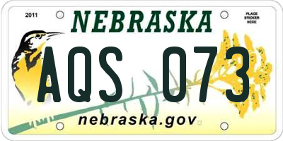 NE license plate AQS073