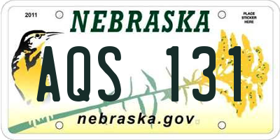 NE license plate AQS131