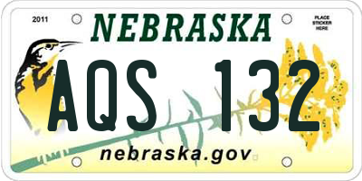 NE license plate AQS132