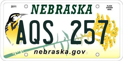 NE license plate AQS257