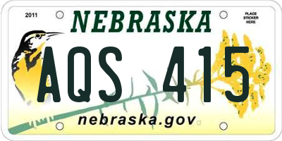 NE license plate AQS415