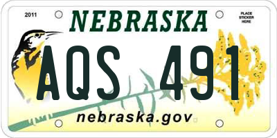 NE license plate AQS491