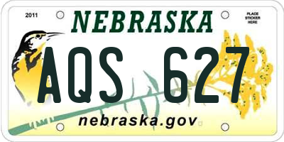 NE license plate AQS627