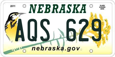 NE license plate AQS629