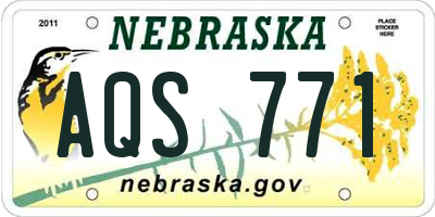 NE license plate AQS771