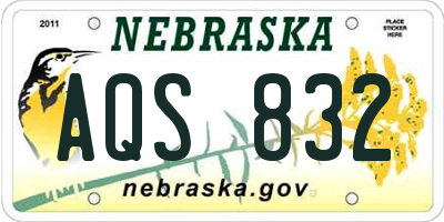 NE license plate AQS832