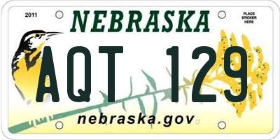 NE license plate AQT129