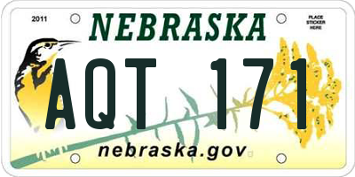 NE license plate AQT171