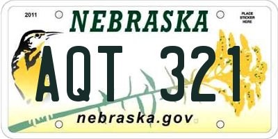 NE license plate AQT321