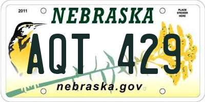 NE license plate AQT429