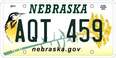 NE license plate AQT459