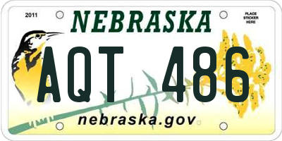 NE license plate AQT486