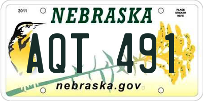 NE license plate AQT491