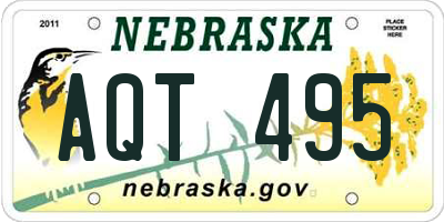 NE license plate AQT495