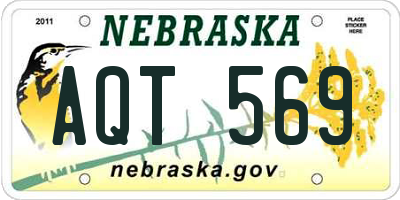 NE license plate AQT569