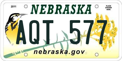 NE license plate AQT577