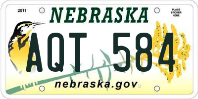 NE license plate AQT584