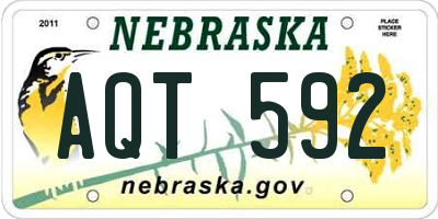NE license plate AQT592