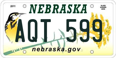 NE license plate AQT599