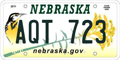 NE license plate AQT723