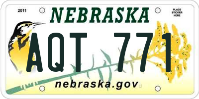 NE license plate AQT771