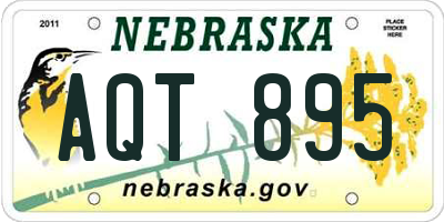 NE license plate AQT895