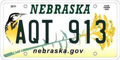 NE license plate AQT913