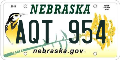 NE license plate AQT954