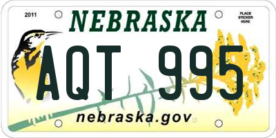 NE license plate AQT995