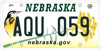 NE license plate AQU059