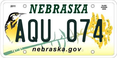 NE license plate AQU074
