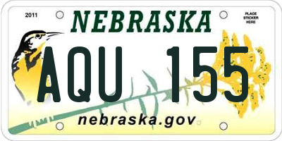 NE license plate AQU155