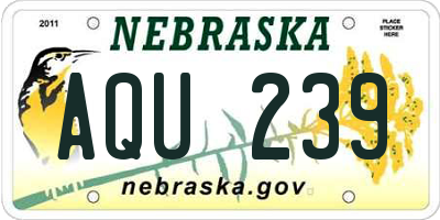 NE license plate AQU239