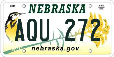 NE license plate AQU272